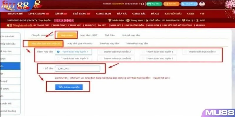 Giao dịch chuyển vốn bằng phương thức QR Code thần tốc