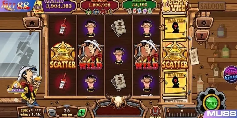 Không gian giải trí của trò chơi nổ hũ Lucky Luke được đầu tư rất bắt mắt