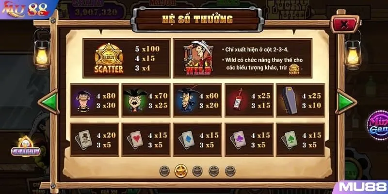 Luật chơi nổ hũ Lucky Luke cơ bản người chơi nào cũng có thể nắm vững